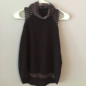 Zara W/B Collection mock turtle neck tank